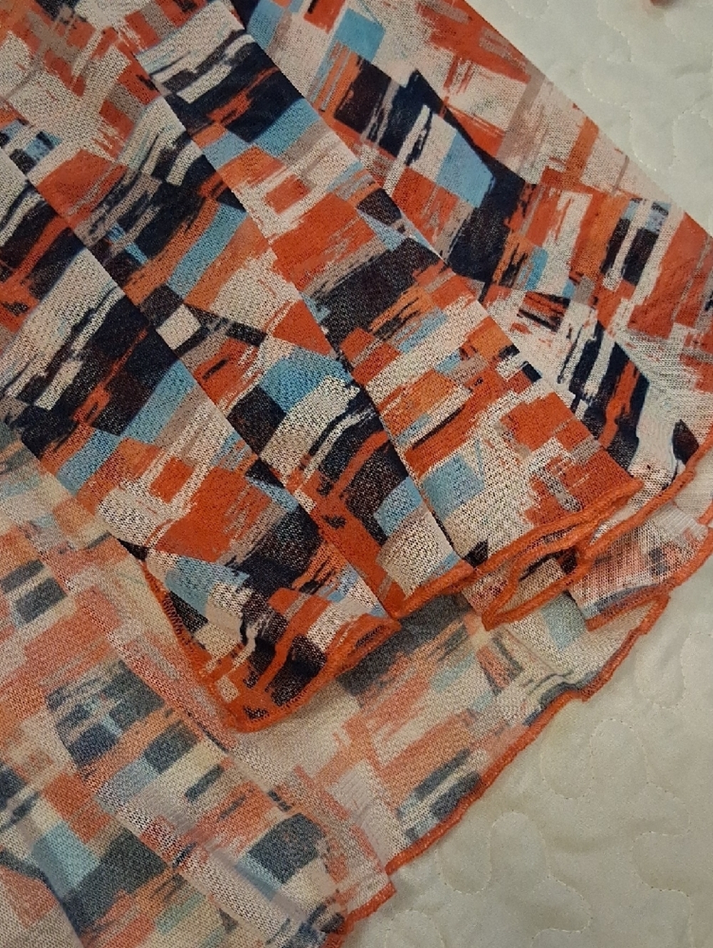 Lightweight Open-Front Women's Cardigan Jacket - Orange Multi By JJ. BEAUTIFUL - Picture 6 of 10